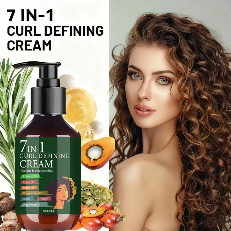 7 In 1 Curl Defining Cream 100g Anti Frizz Moisturizing Hair Styling