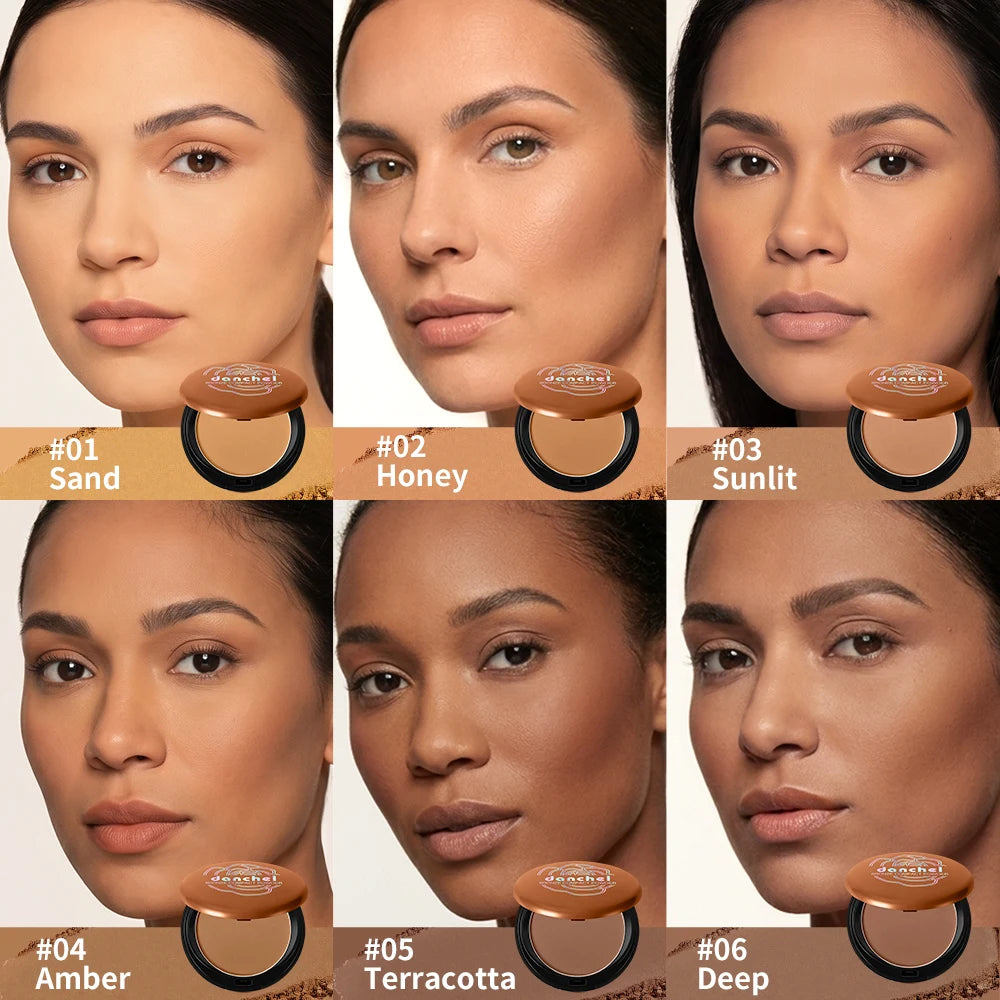 Matte Bronze Pressed Powder for Facial Contouring - 2