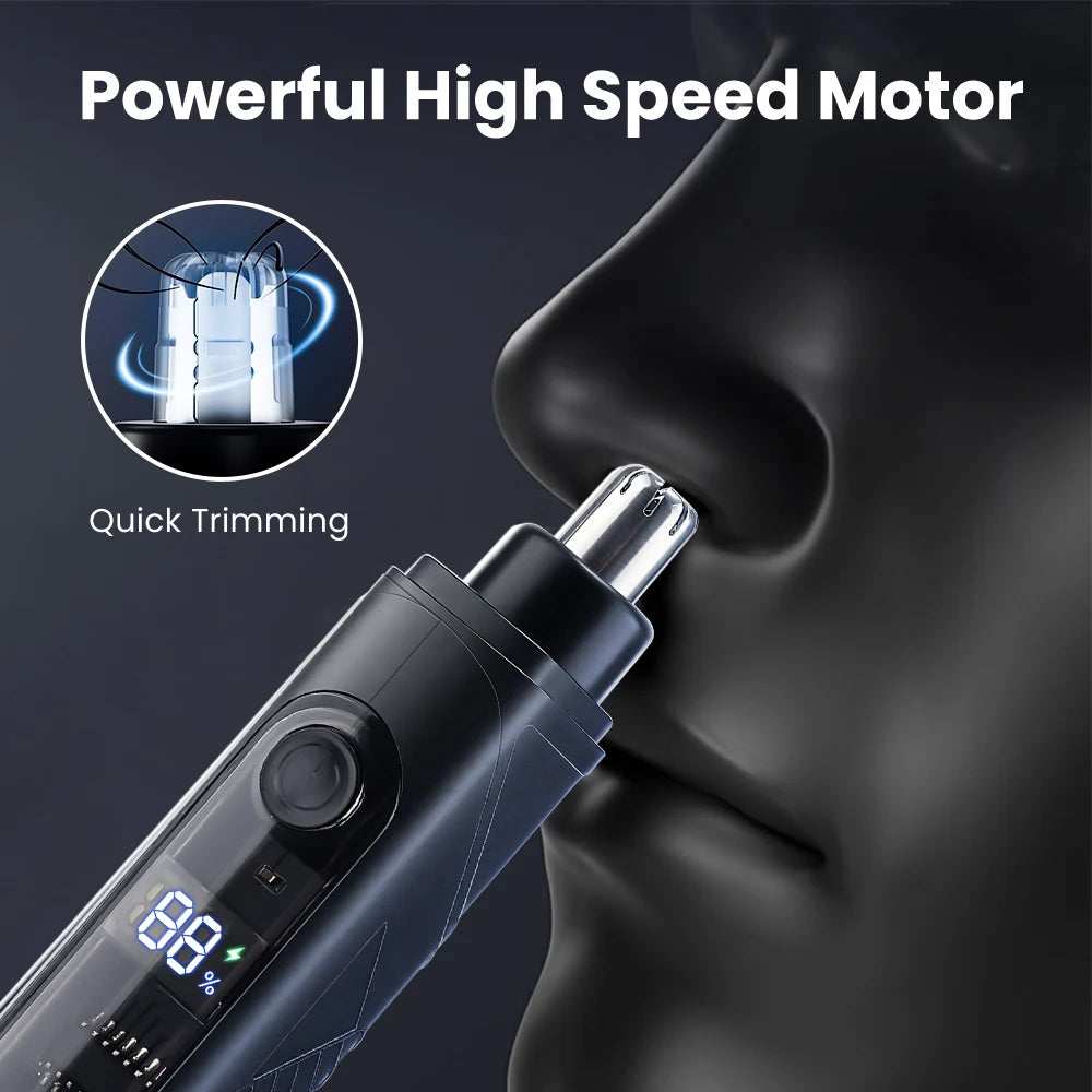 Electric Nose and Ear Hair Trimmer for Painless Grooming