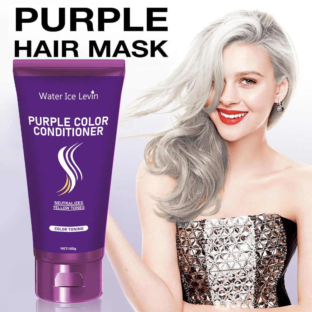 Purple Hair Mask Toner Neutralize Yellow Tones Deep Conditioning Repair