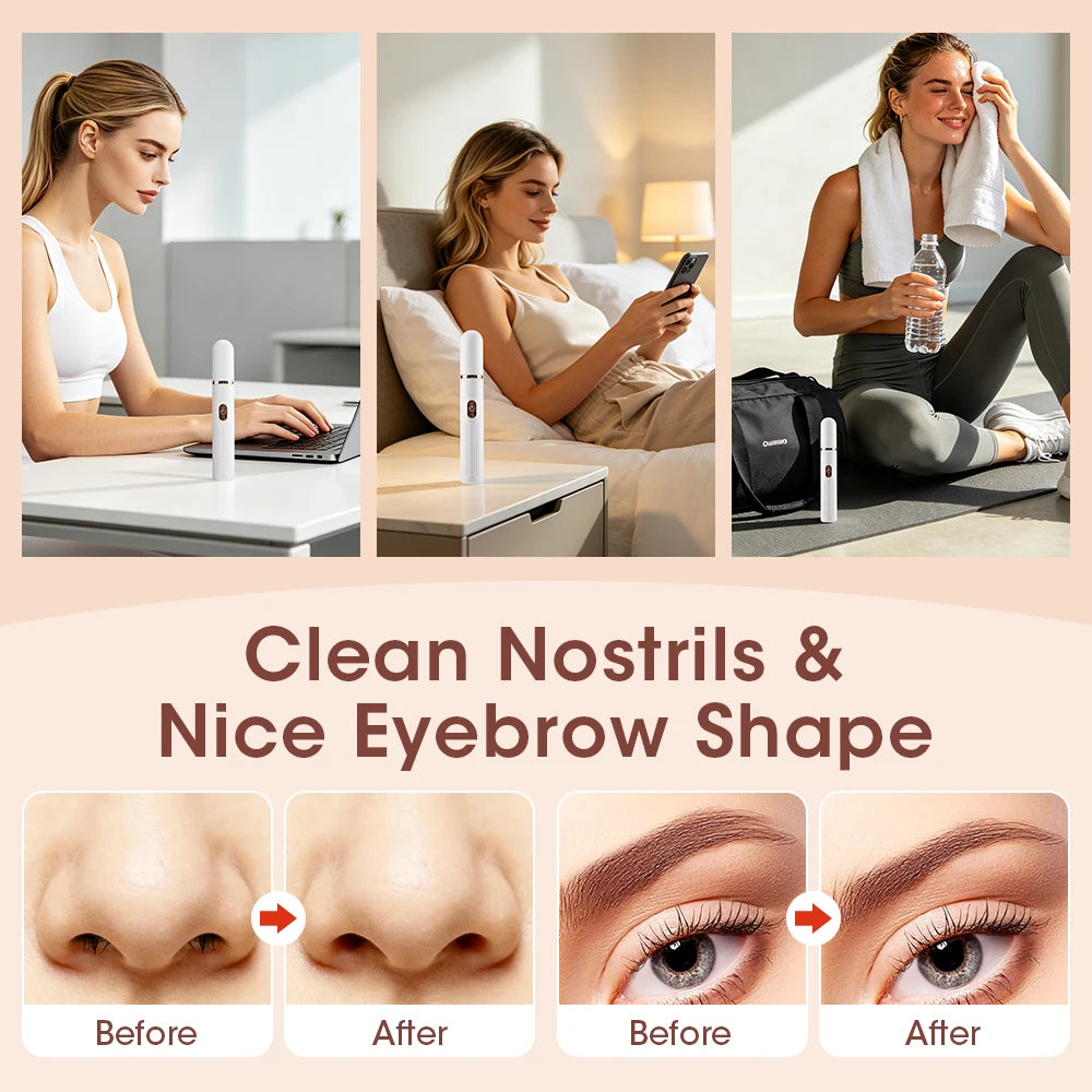 2-in-1 Rechargeable Eyebrow and Nose Hair Trimmer