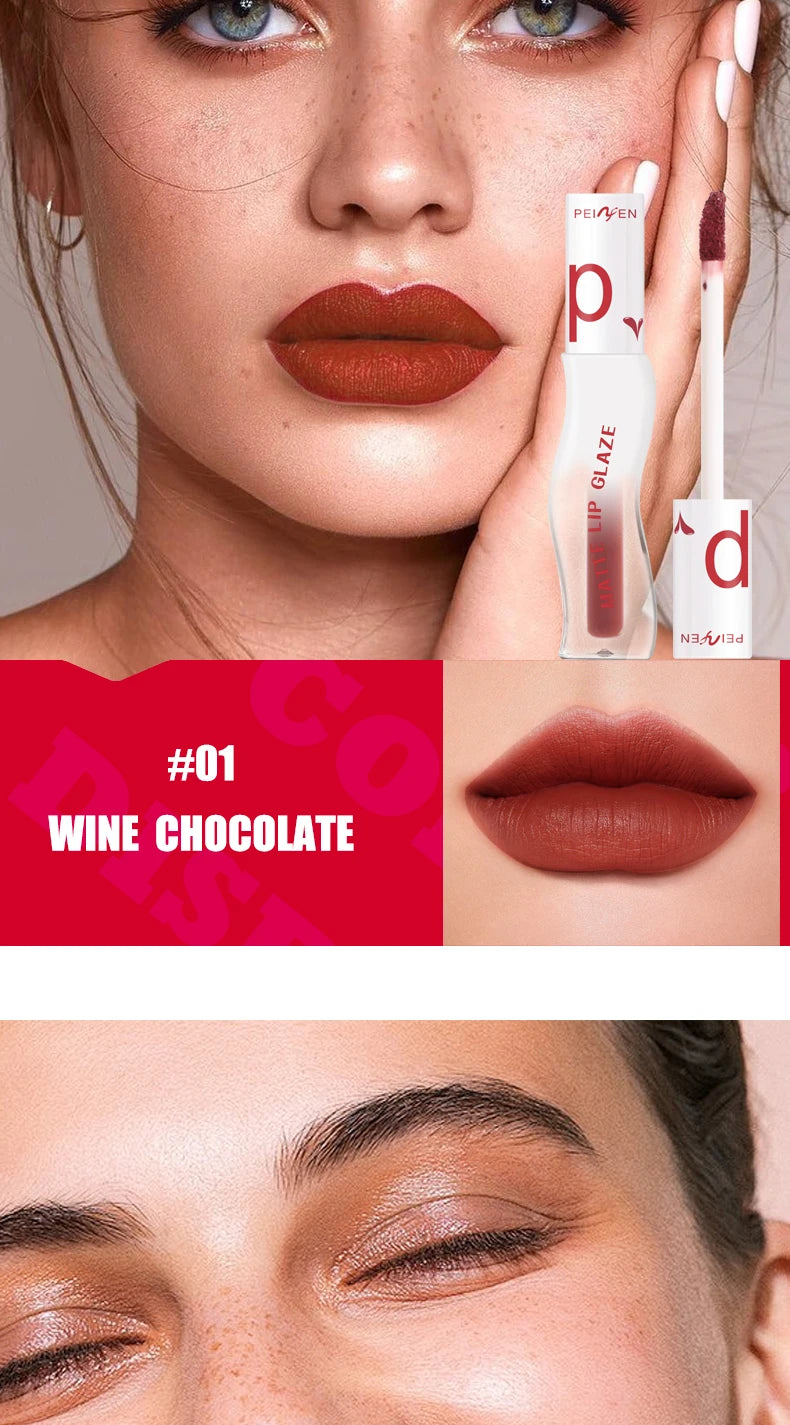 Long Lasting Matte Lipstick Waterproof Non Stick Lip Glaze - 12