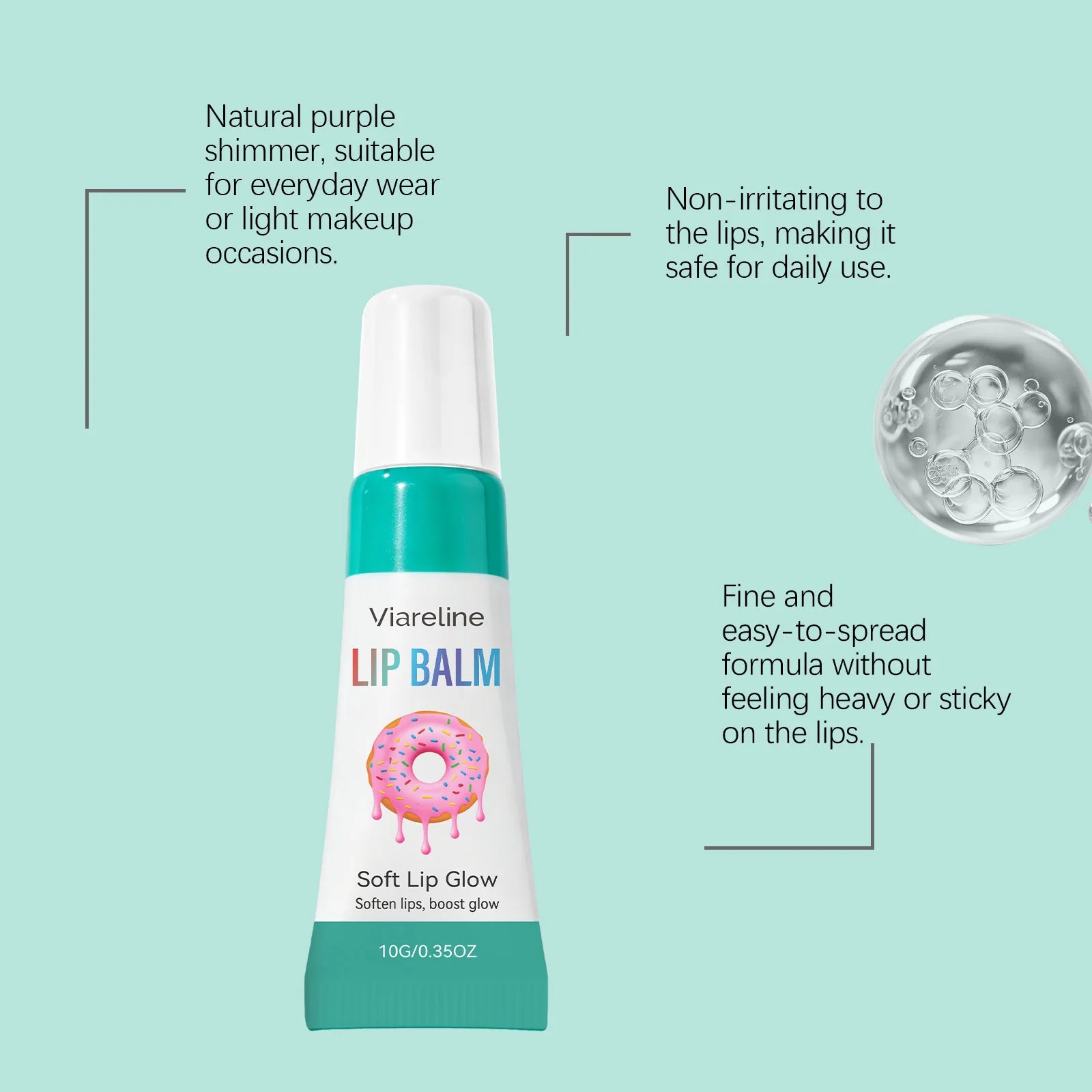 Viareline Lip Balm Moisturizing Hydrating Gloss for Soft Lips - 11