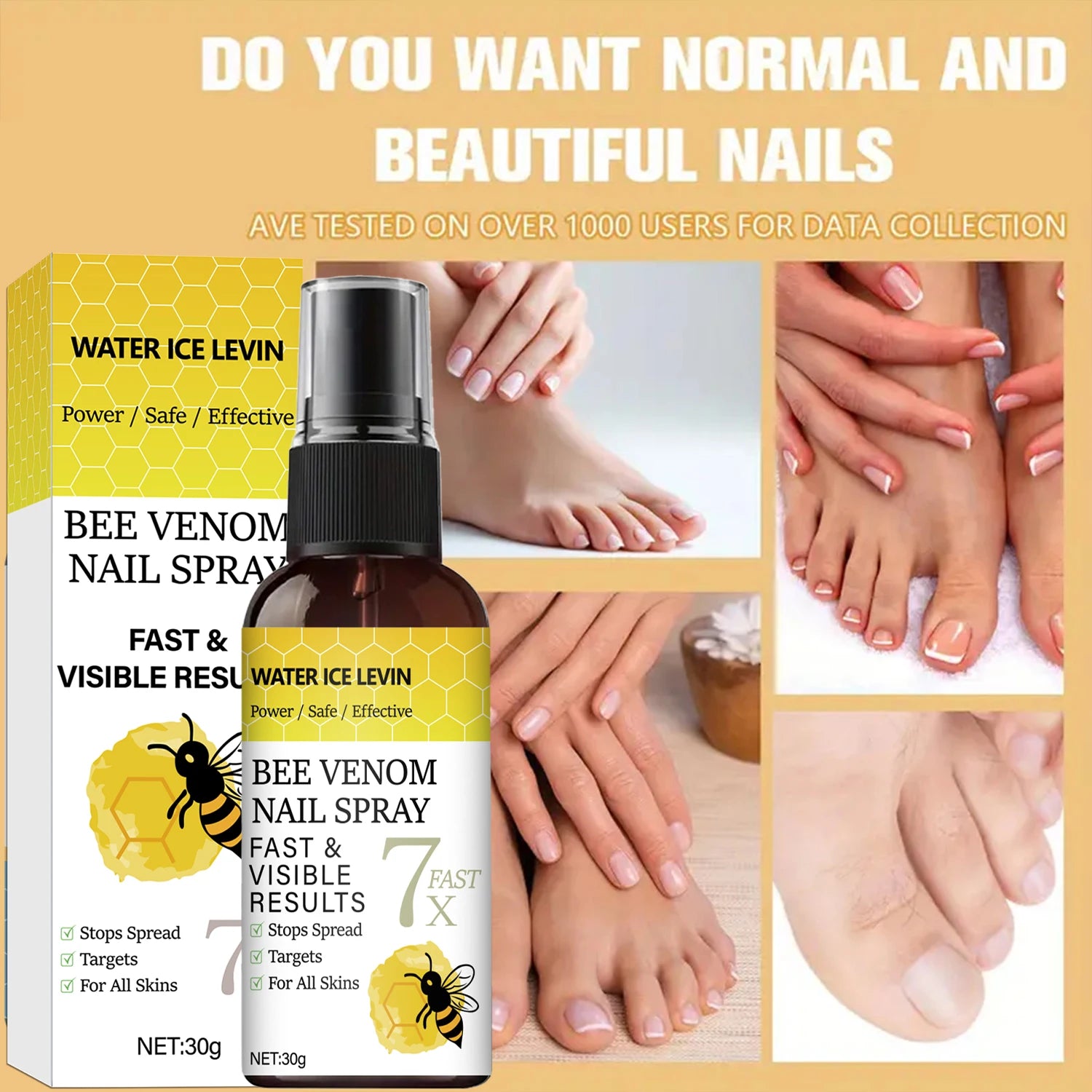 Bee Venom Nail Repair Spray Fast Acting Nail Care Solution - 5
