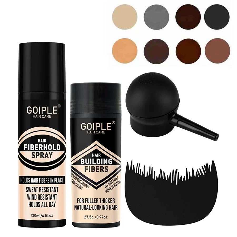 Hair Building Fibers and Spray Thickening Set 4 Piece Kit