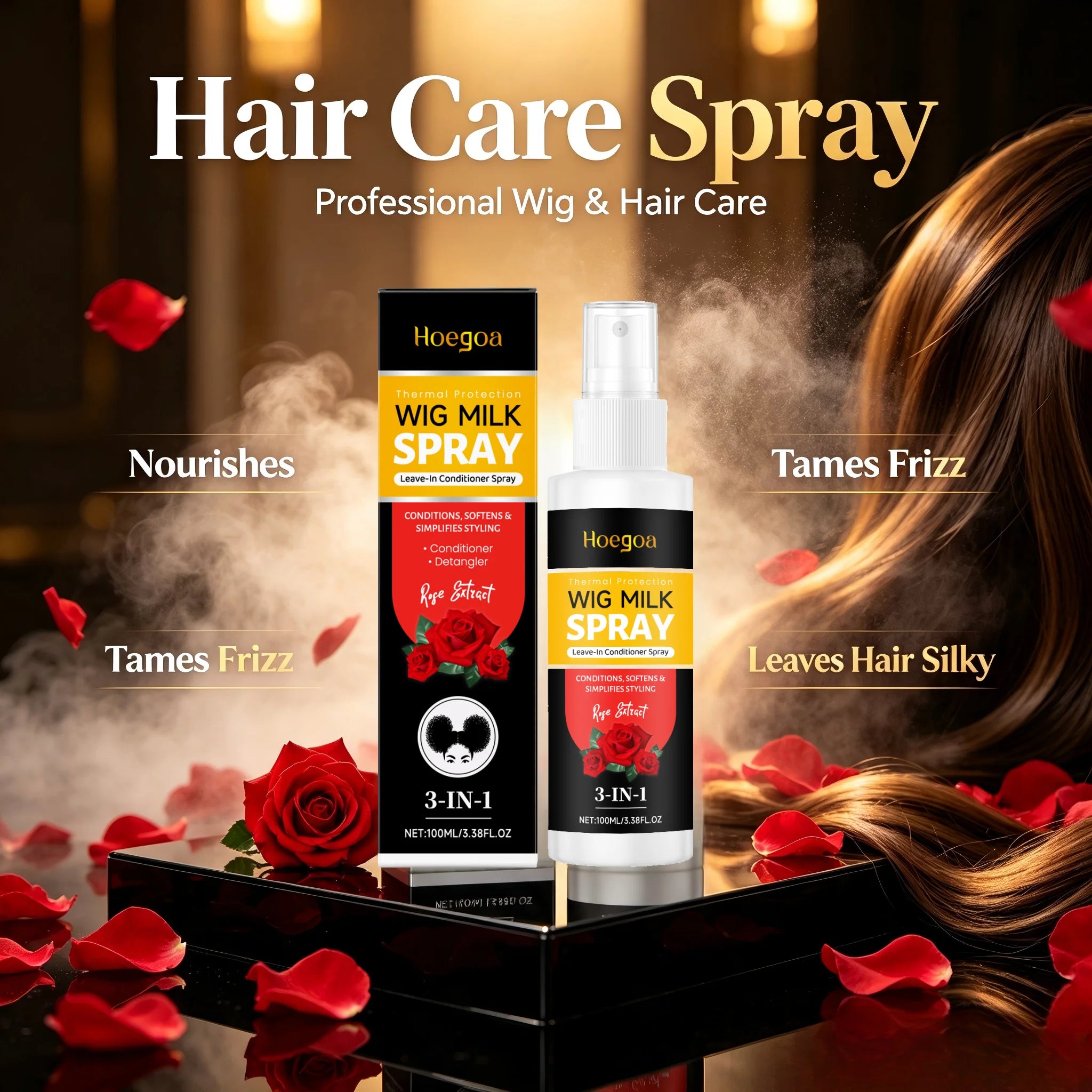 3-in-1 Leave-In Wig Conditioning and Detangling Spray - 3