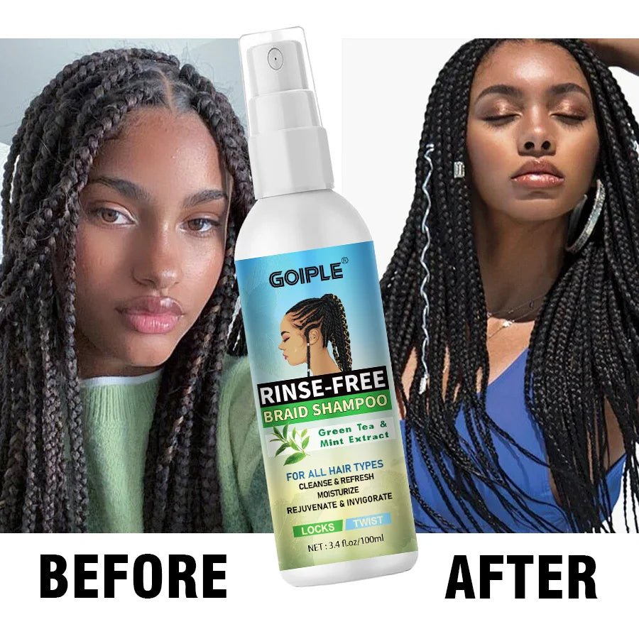 Rinse Free Braid Shampoo and Foam Mousse Set with Nightcap
