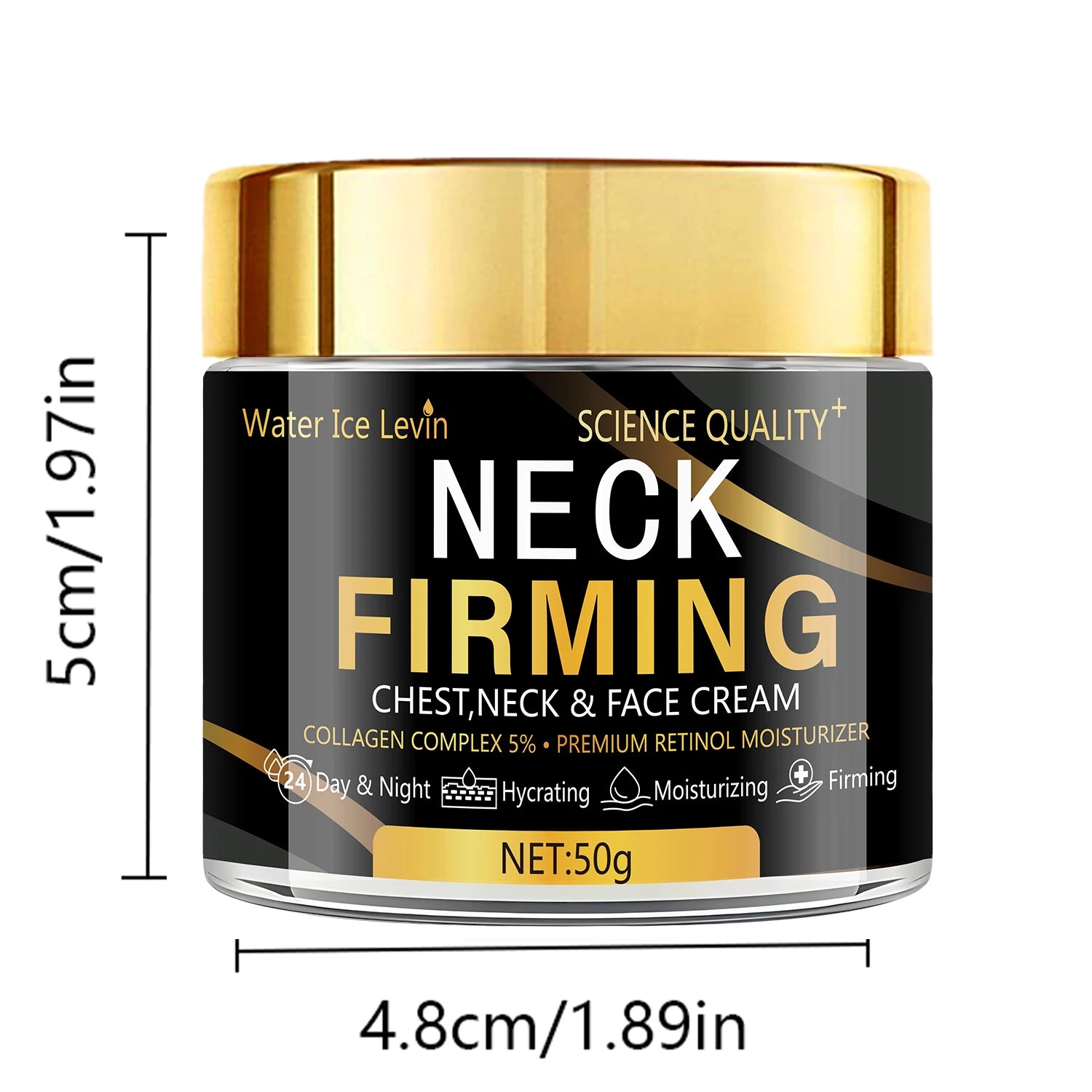 Water Ice Levin Collagen Retinol Neck Firming and Face Moisturizer Cream - 6