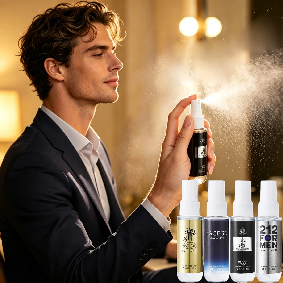 4 Piece Men Fragrance Spray Set Long Lasting Aromatic Cologne Gift