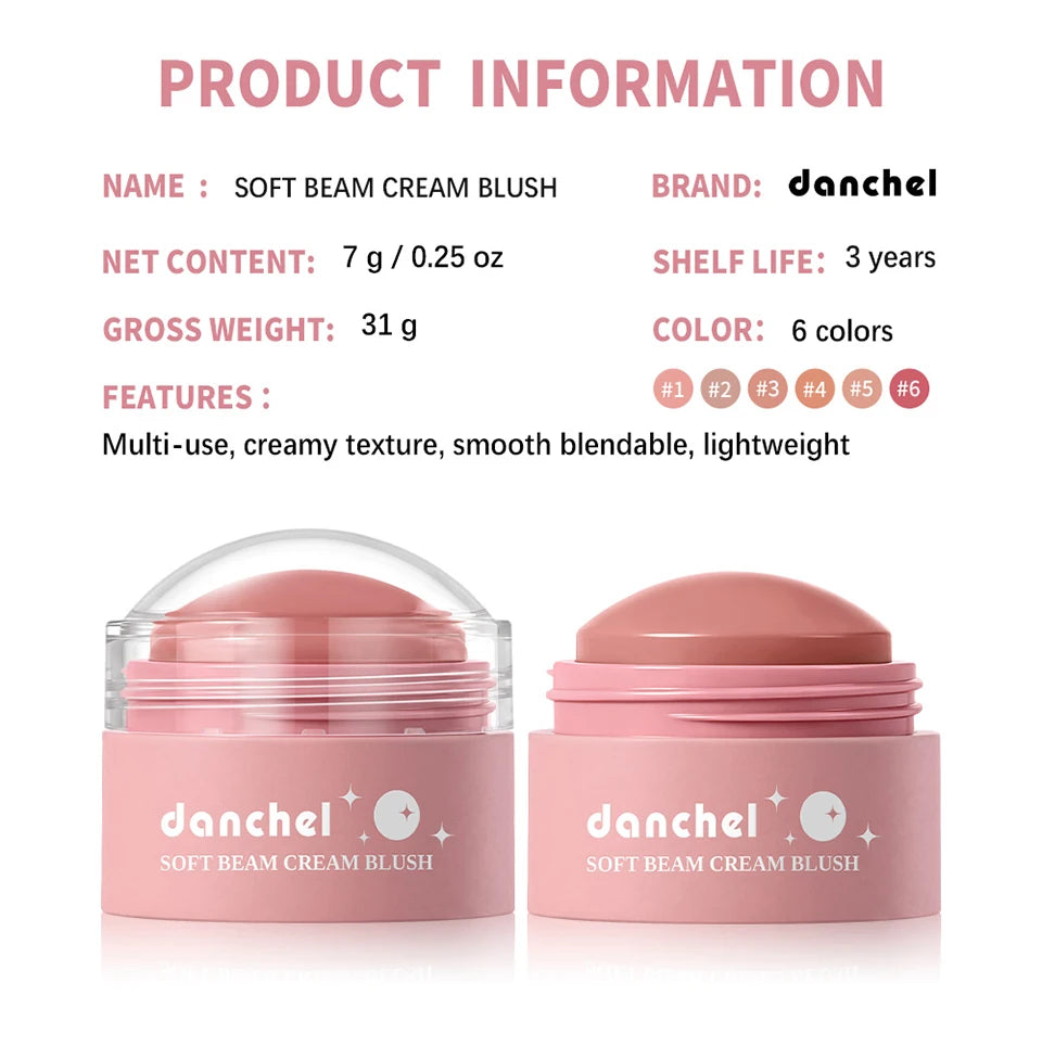Multi-Use Cream Blush for Cheeks Lips and Eyes