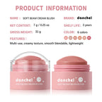 Multi-Use Cream Blush for Cheeks Lips and Eyes
