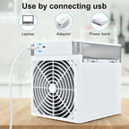 Portable Mini Air Cooler USB Desktop Fan with Humidifier and Night Light