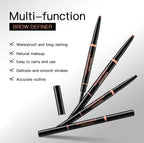 Waterproof Triangular Eyebrow Pencil with Grooming Brush