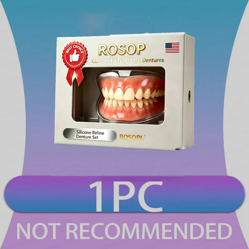 Soft Silicone Cosmetic Denture Set for Men and Women - 7