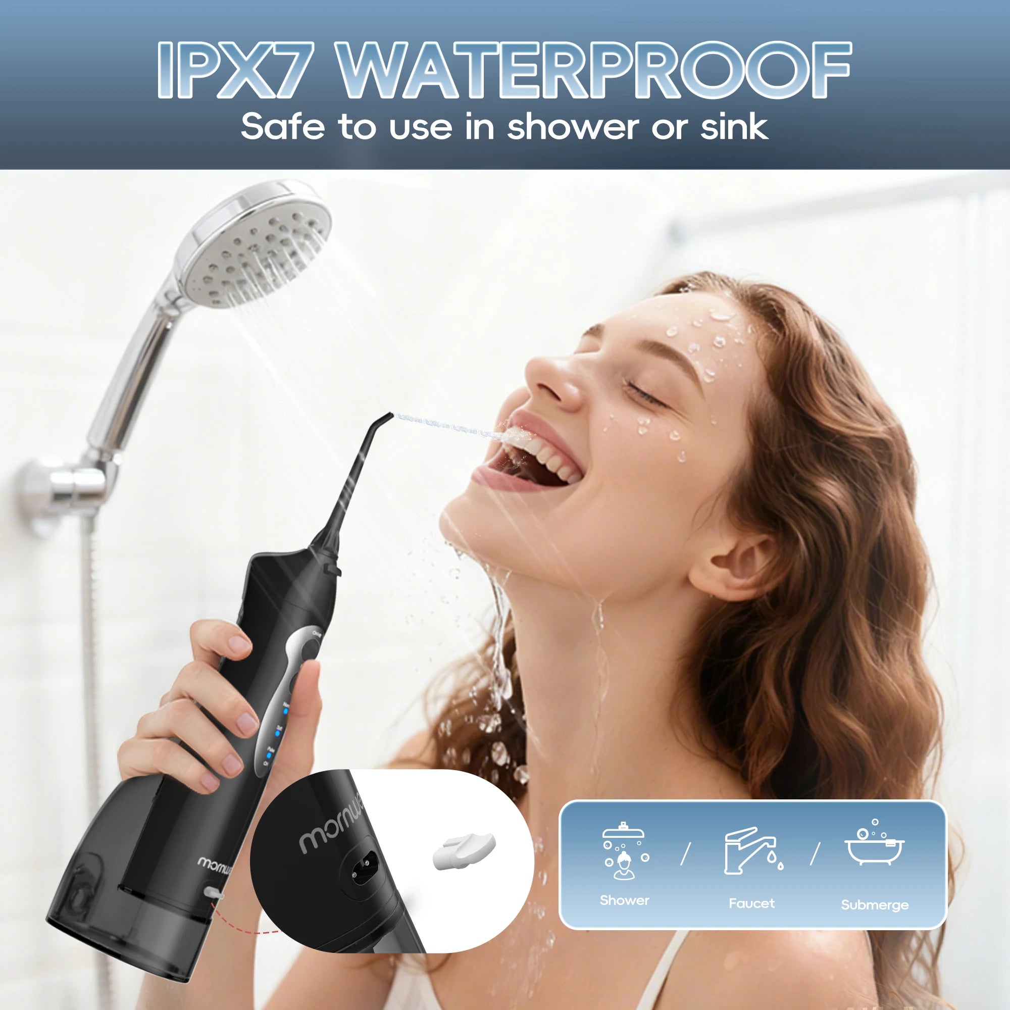 Portable USB Rechargeable Cordless Water Flosser for Oral Care - 3
