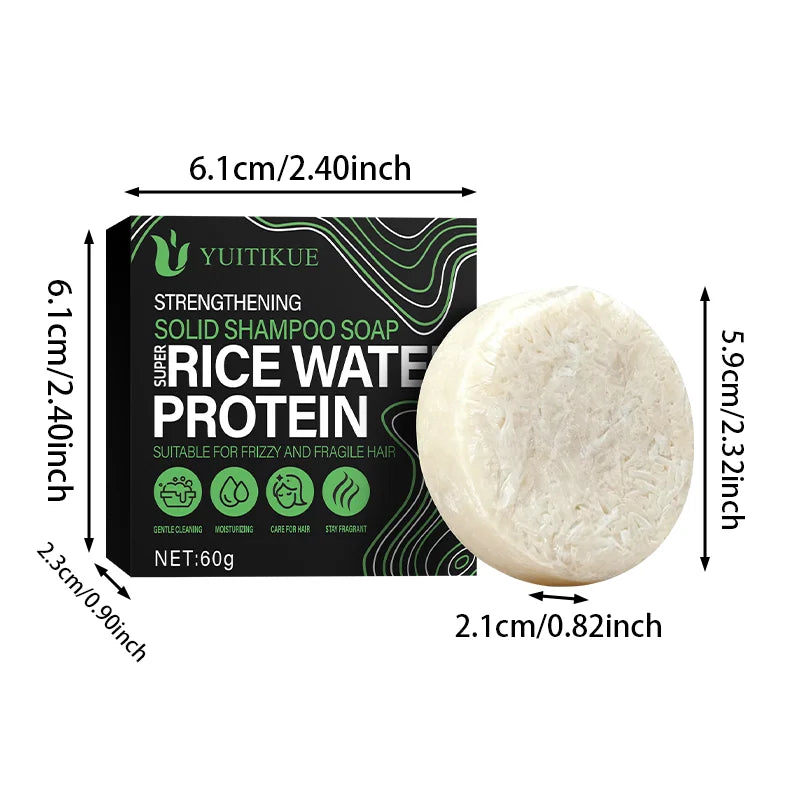 Rice Protein Shampoo Bar for Frizzy and Fragile Hair 60g - 8