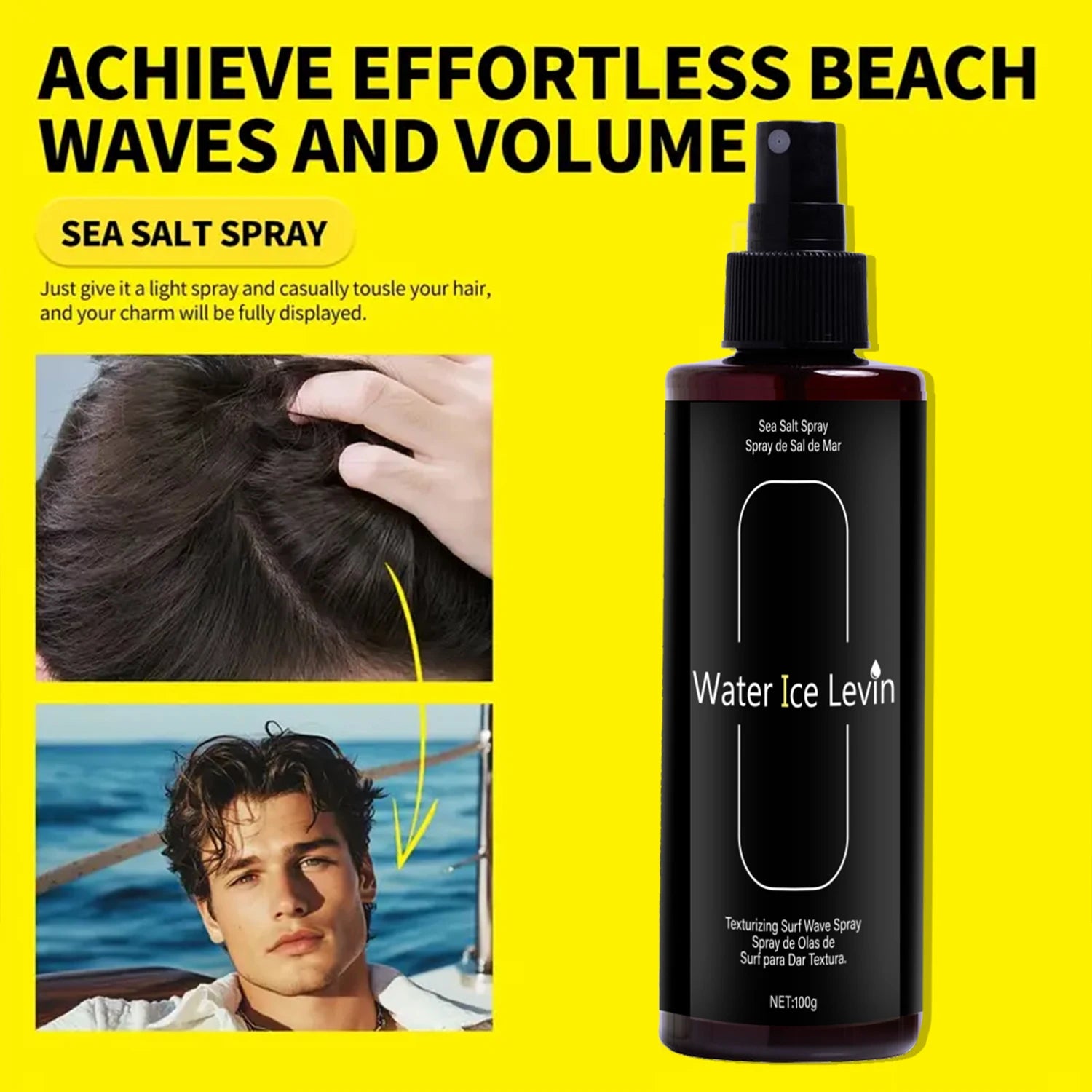 Water Ice Levin Beach Wave Volumizing Hair Texturizing Spray 100g