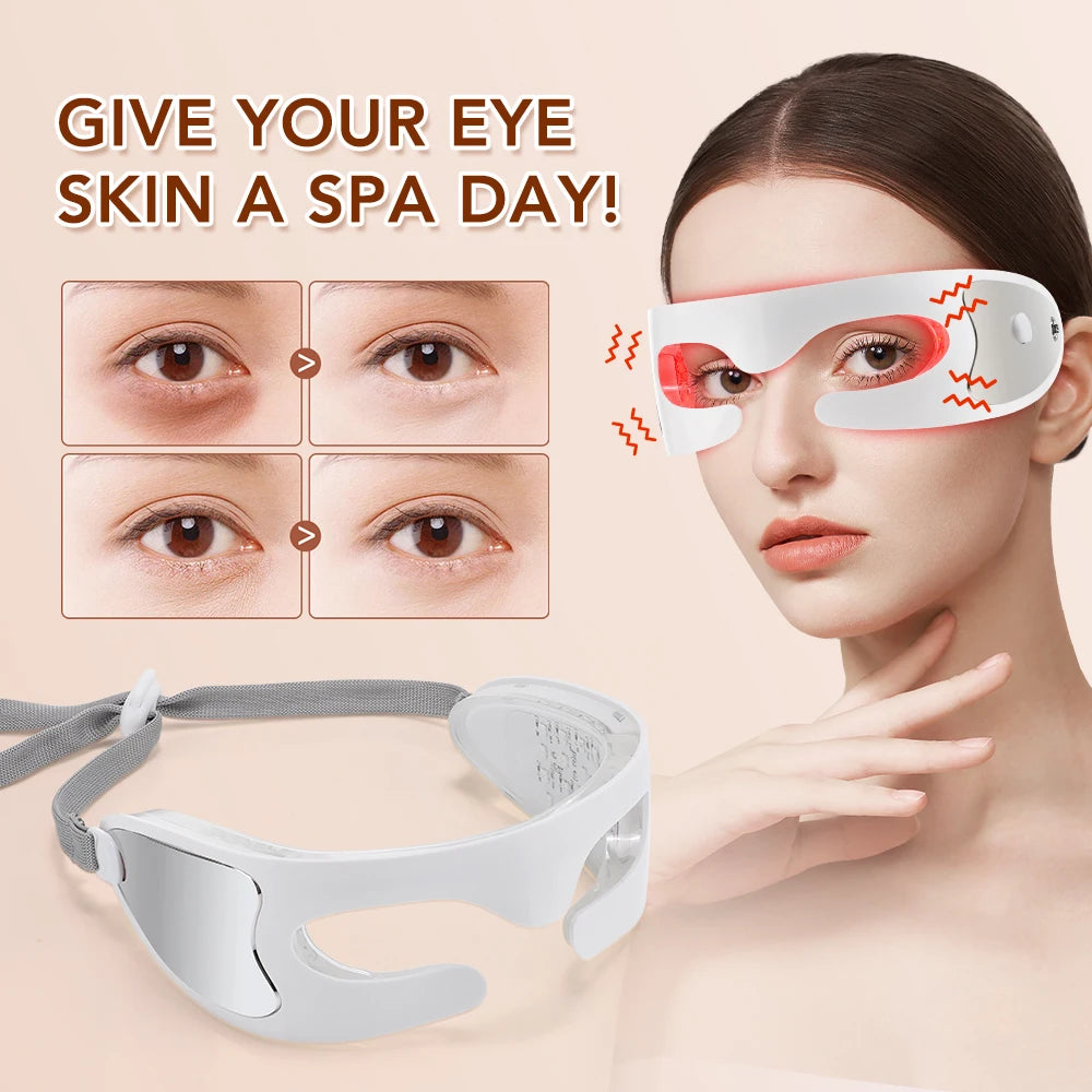3D LED Red Light Therapy Eye Massager for Fatigue and Dark Circles