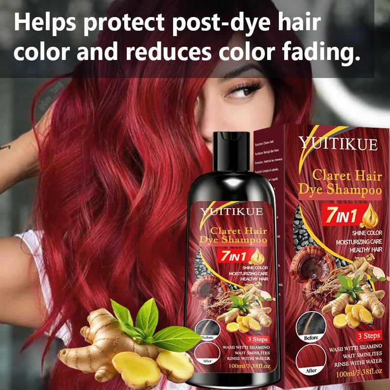 7 in 1 Claret Herbal Hair Dye Shampoo 100ml