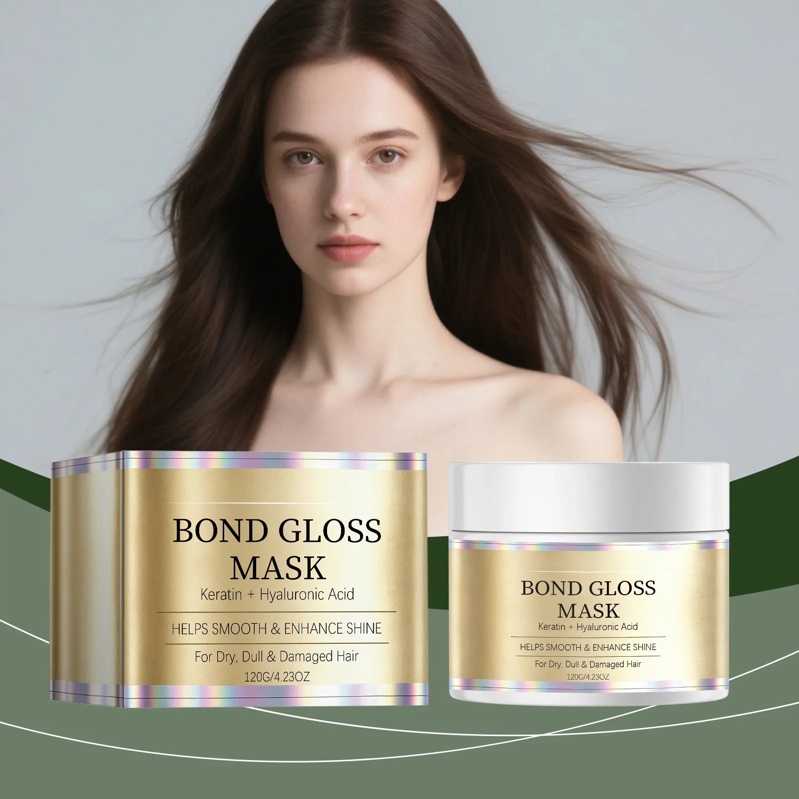 Bond Gloss Hair Mask with Keratin and Hyaluronic Acid 120g