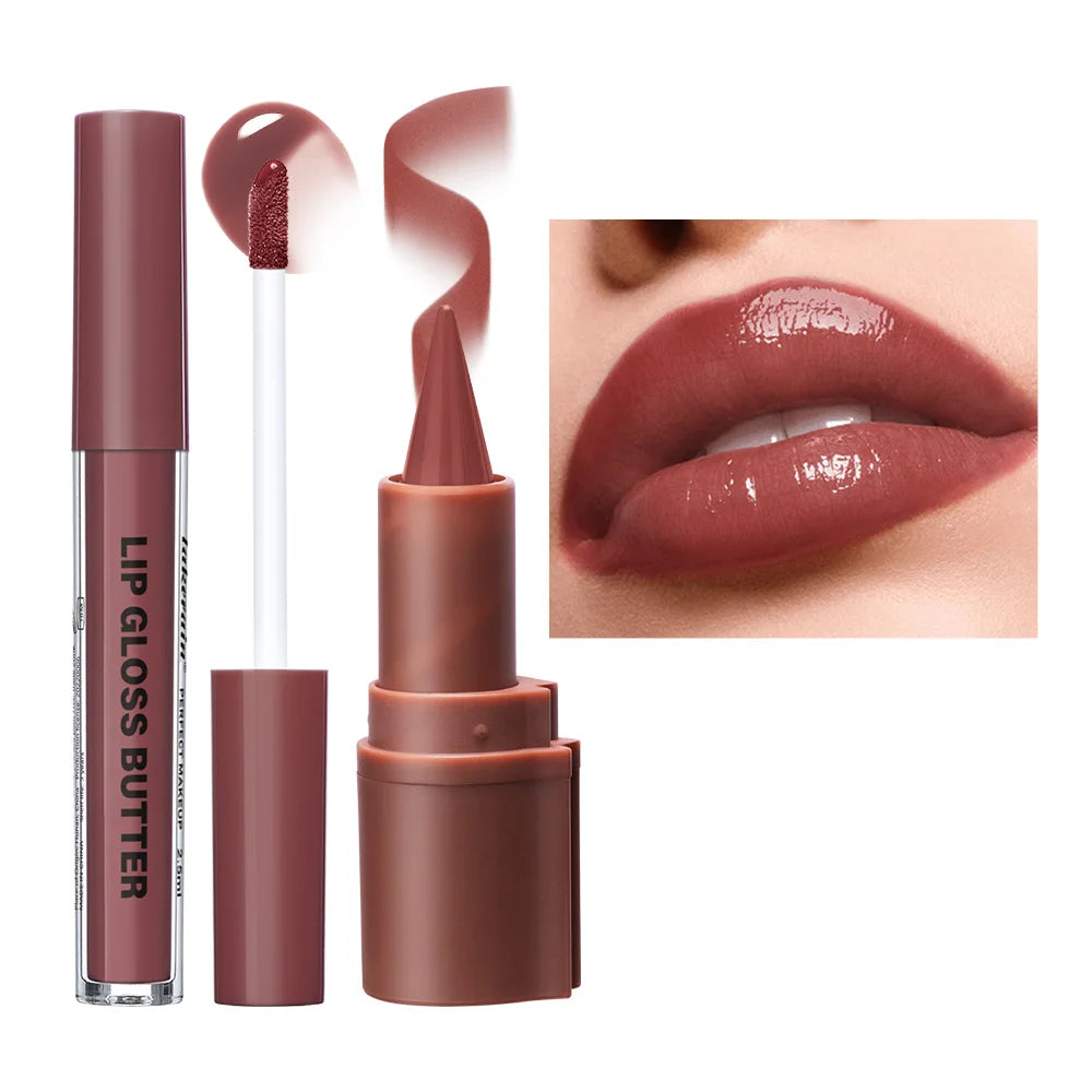 Hydrating Lip Liner and Gloss Makeup Set - 1