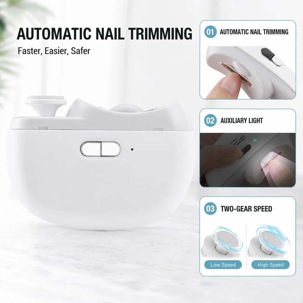 Electric Automatic Nail Trimmer and Polisher for Safe Nail Care