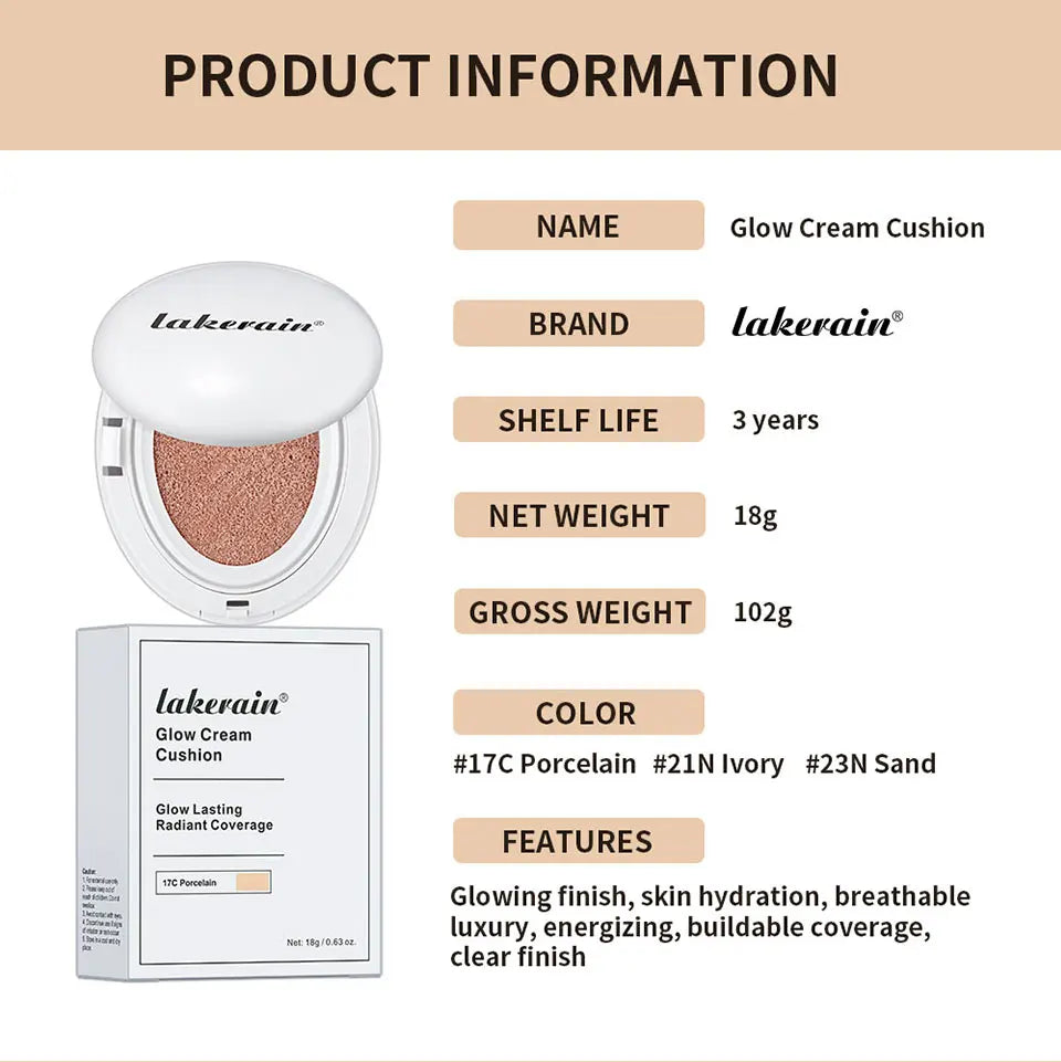 Dewy Glow Cream Cushion Foundation for Natural Coverage - 17