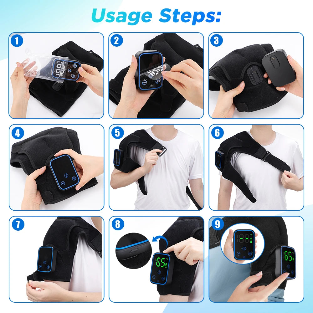 Wireless App-Controlled Heated Shoulder Massager for Muscle Relief