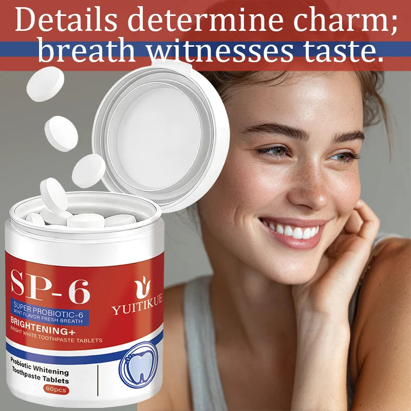 SP-6 Probiotic Toothpaste Tablets Mint Whitening Fresh Breath Care