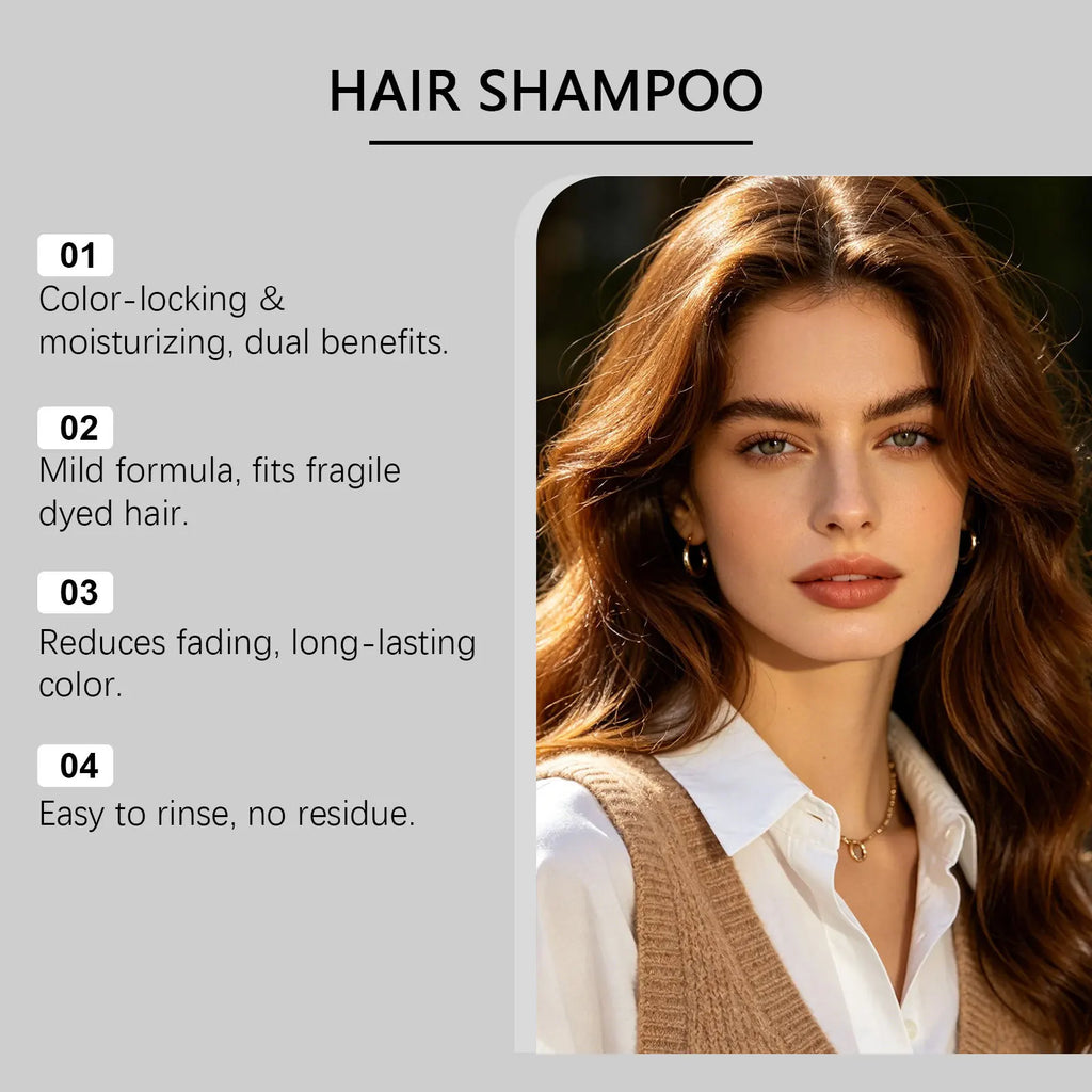 3 in 1 Herbal Ginger Hair Dye Shampoo for Gray and White Hair Coverage