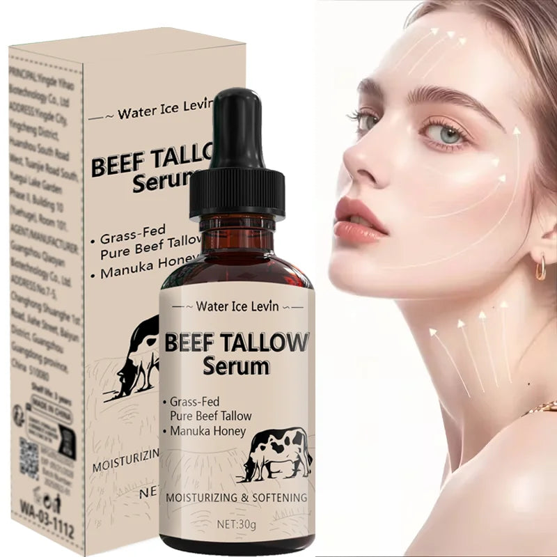 Beef Tallow Face Serum with Manuka Honey Moisturizing Firming Oil