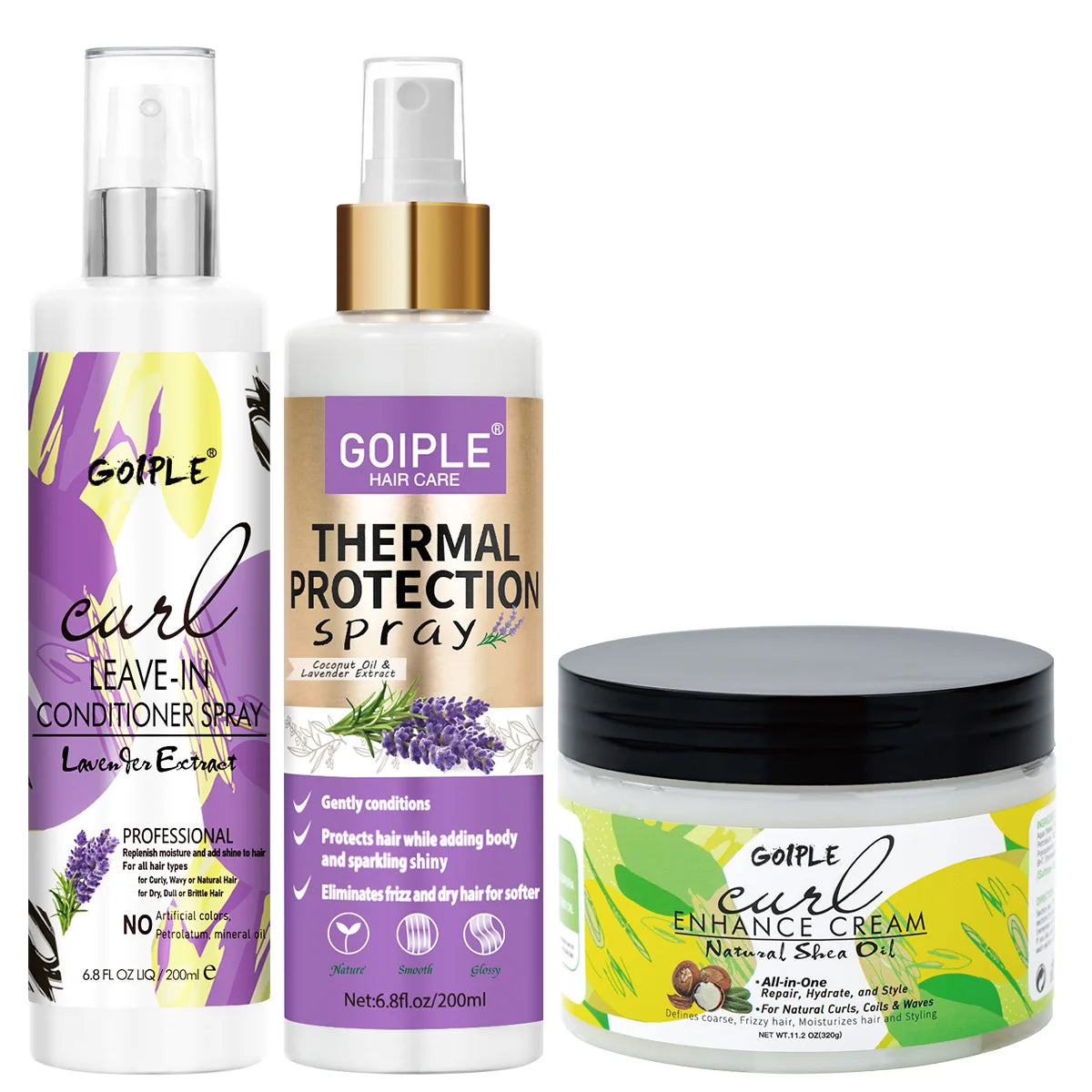 Goiple Hair Care Kit Leave In Conditioner Heat Protection and Curl Cream - 1
