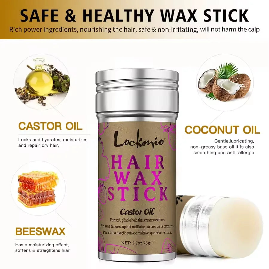 75g Solid Hair Wax Stick with 3 Piece Styling Comb Set