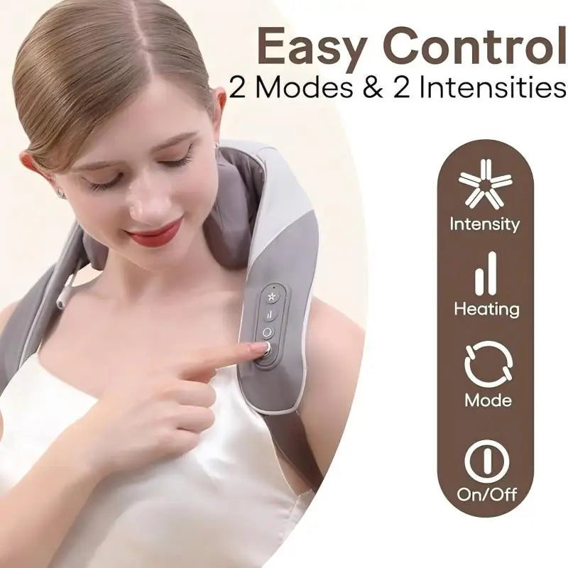 Wireless 6D Deep Tissue Neck and Shoulder Massager with Heat