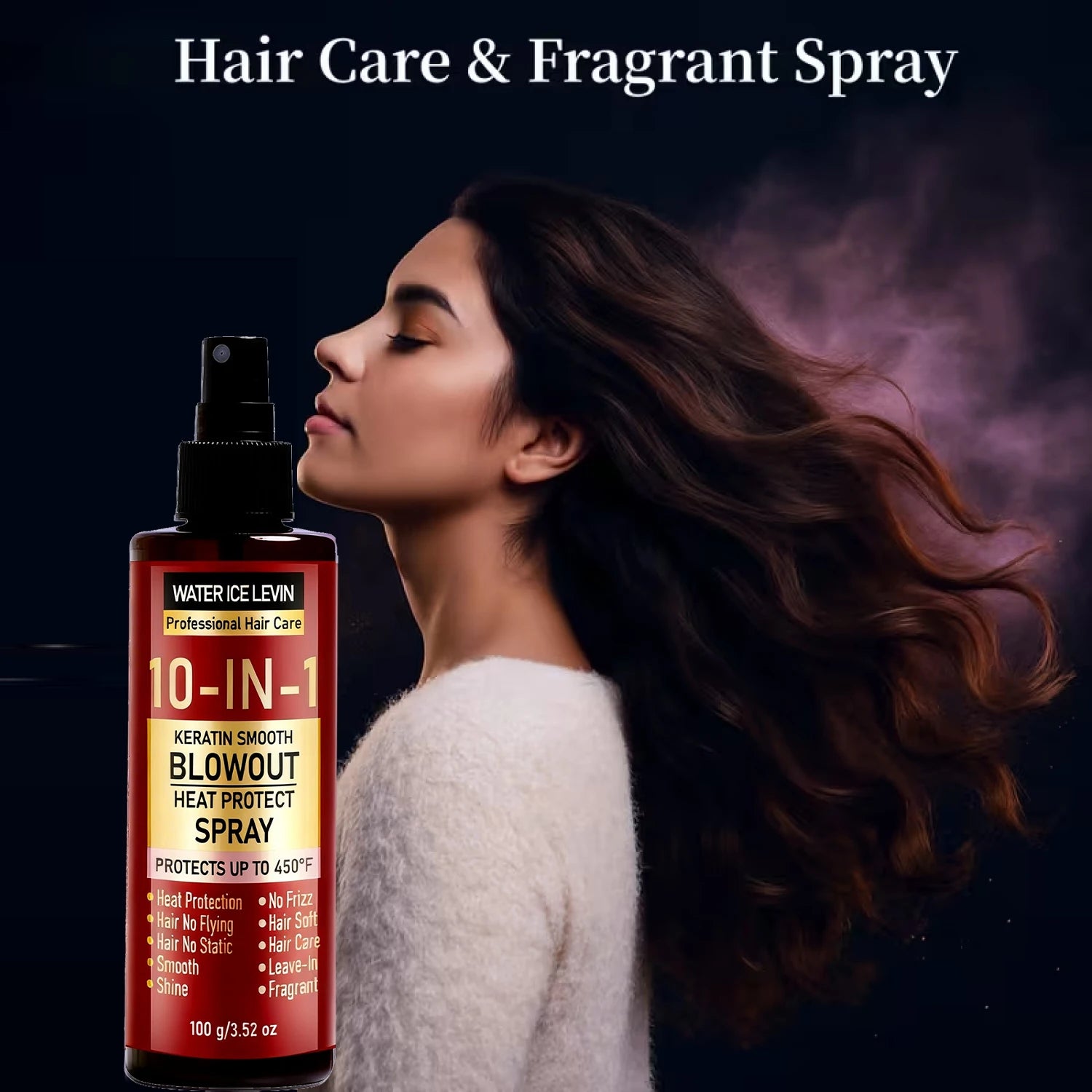 10-in-1 Keratin Collagen Hyaluronic Acid Heat Protect Hair Spray 100g - 6