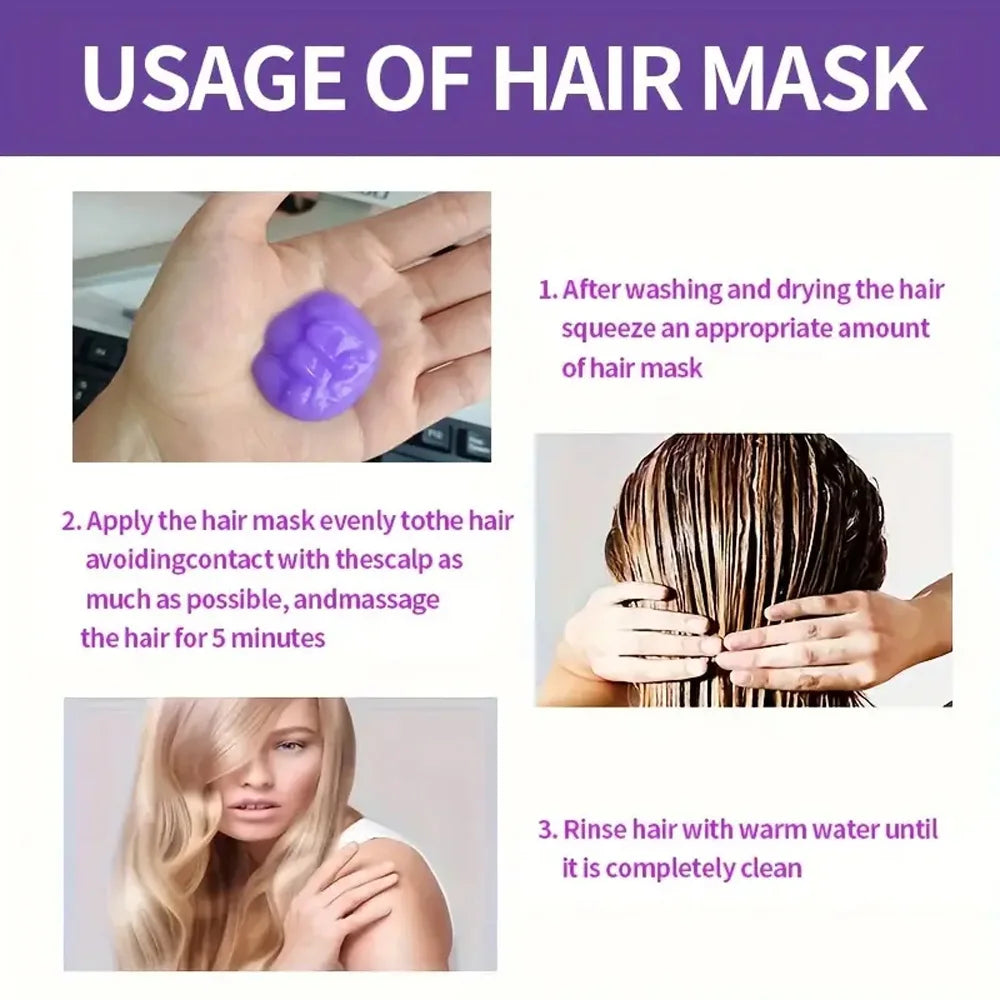 Purple Keratin Hair Mask Repairing Conditioner for Blonde Hair 100g