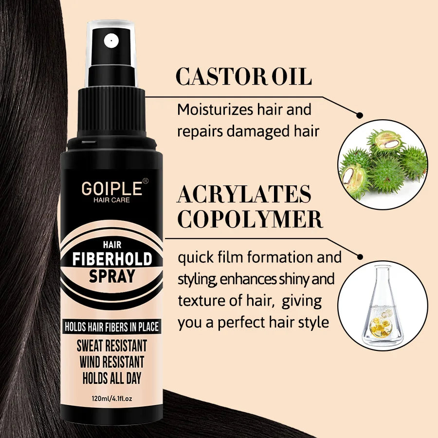 Hair Building Fibers and Spray Thickening Set 4 Piece Kit