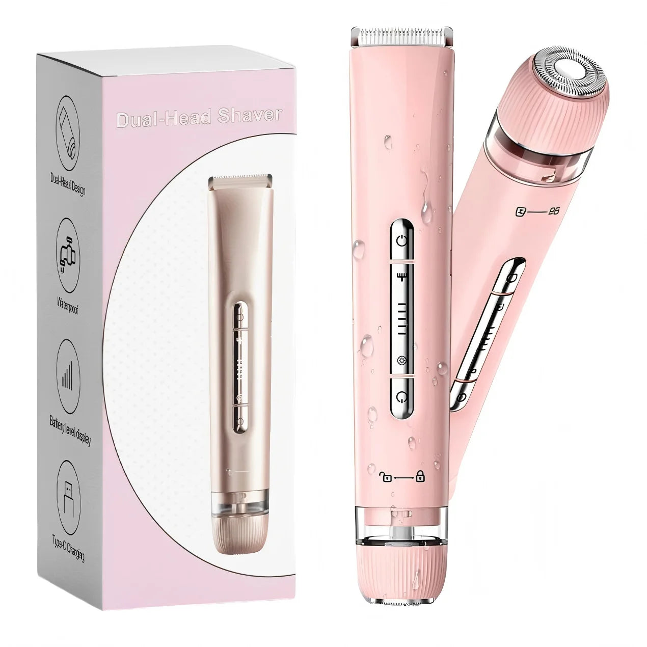 2-in-1 Waterproof Electric Bikini Trimmer and Body Shaver - 7