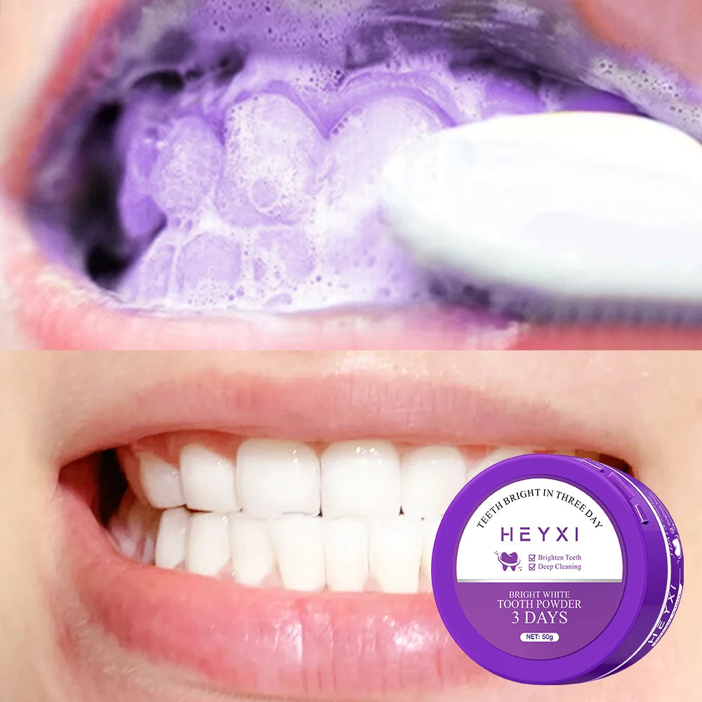 Heyxi Purple Tooth Powder Teeth Whitening and Deep Cleansing Formula