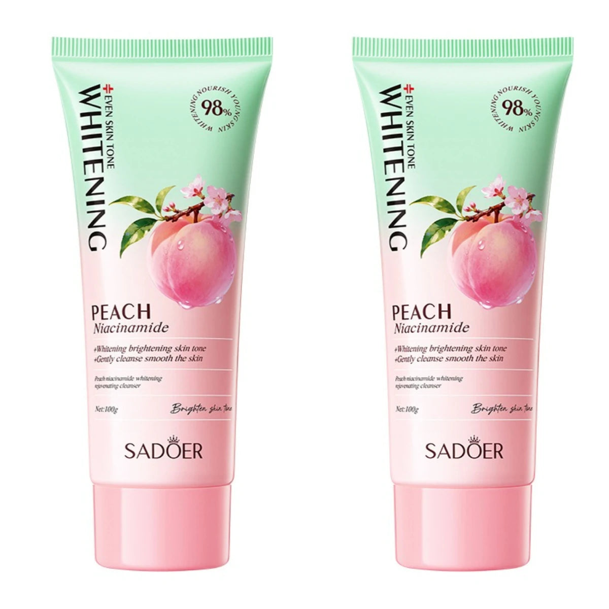 SADOER Peach Niacinamide Facial Cleanser Brightening Face Wash 100g