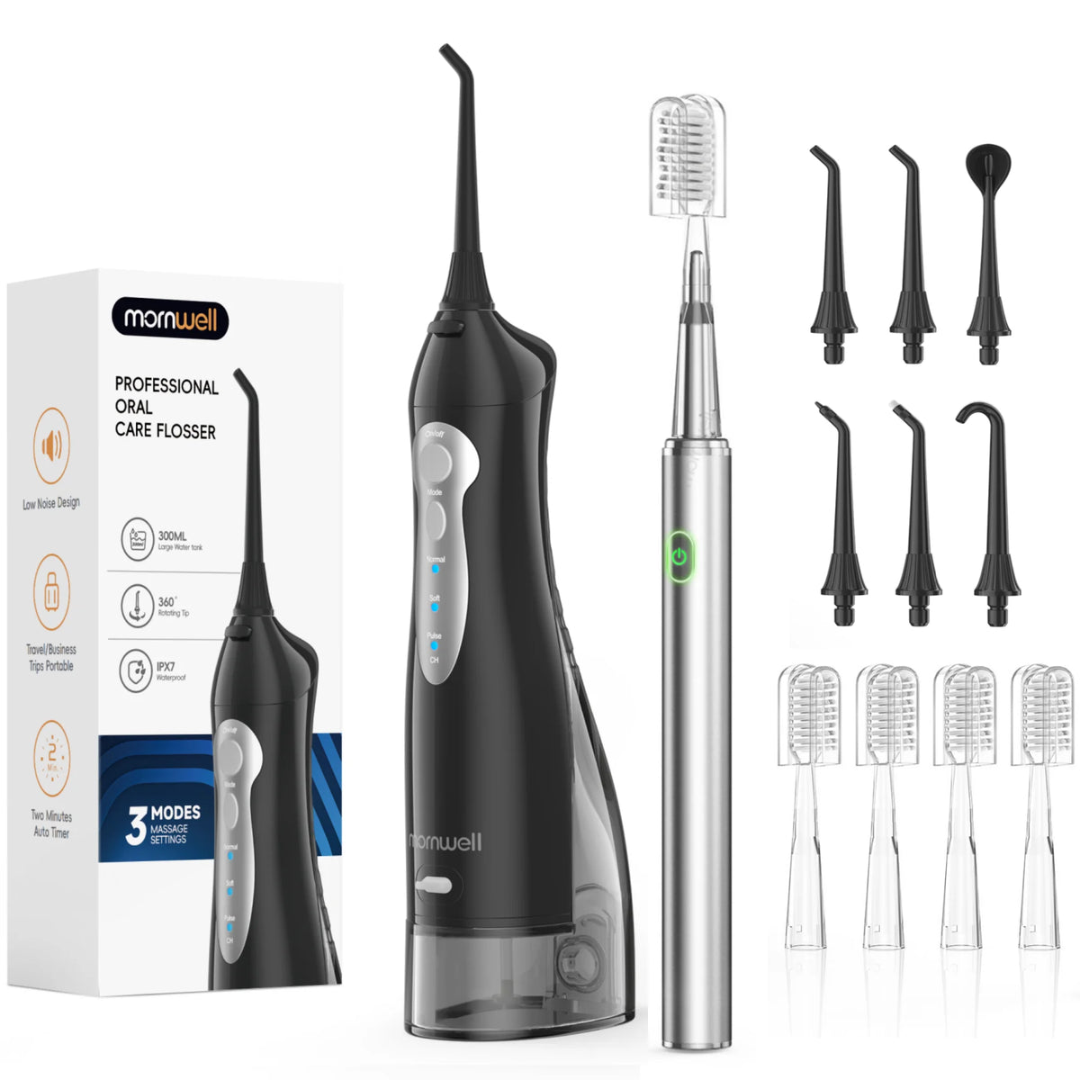 Electric Toothbrush and Portable Water Flosser Oral Care Set