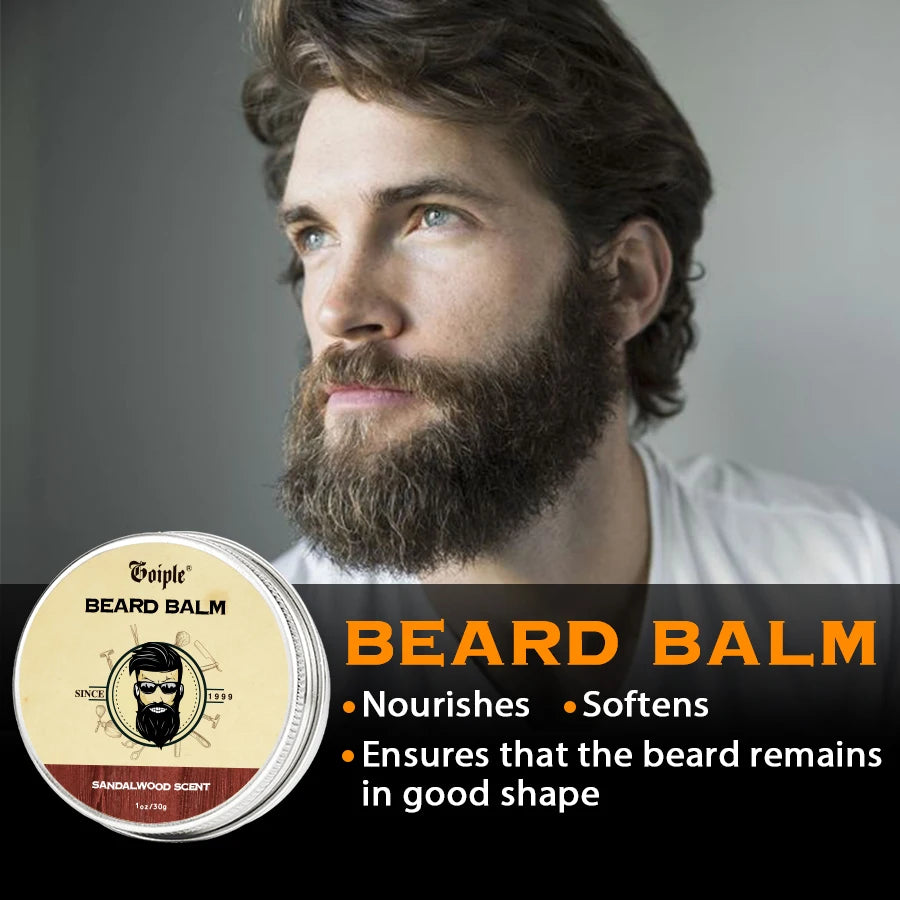 Beard Growth Care Kit with Shampoo Conditioning Oil and Grooming Tools