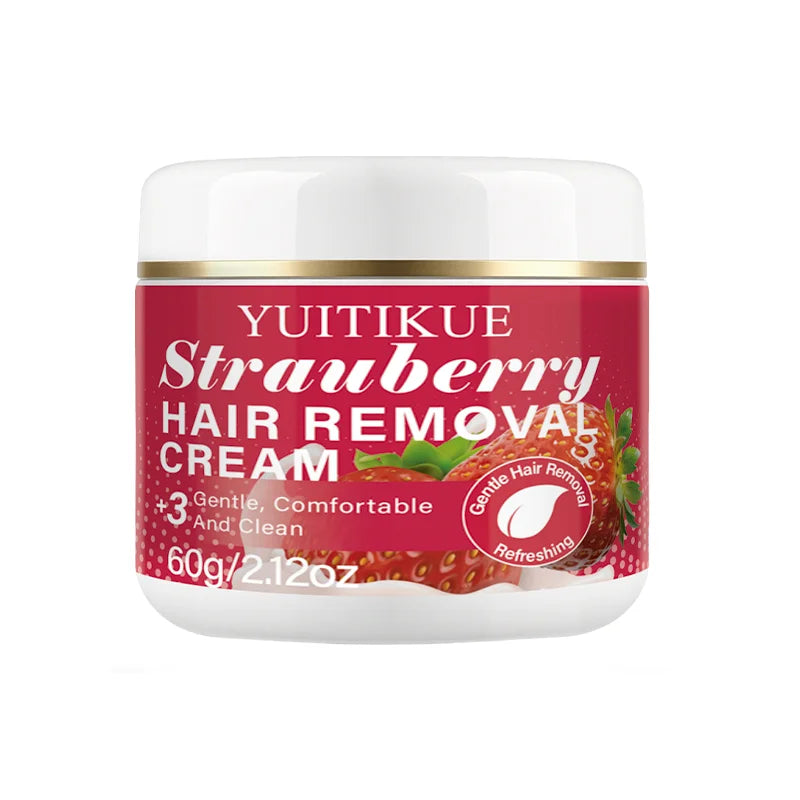 YUITIKUE Strawberry Hair Removal Cream Gentle Painless Depilatory - 8