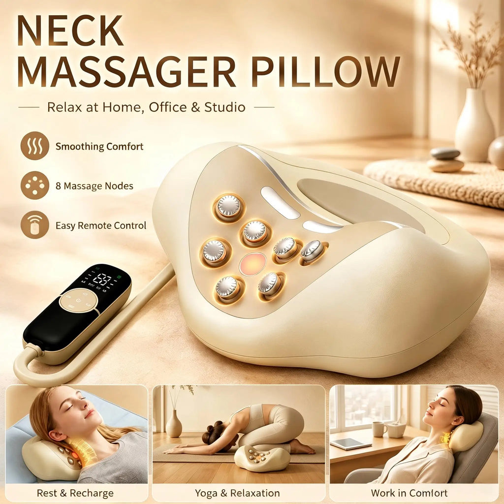 Cervical Neck Traction Massager with Metal Nodes