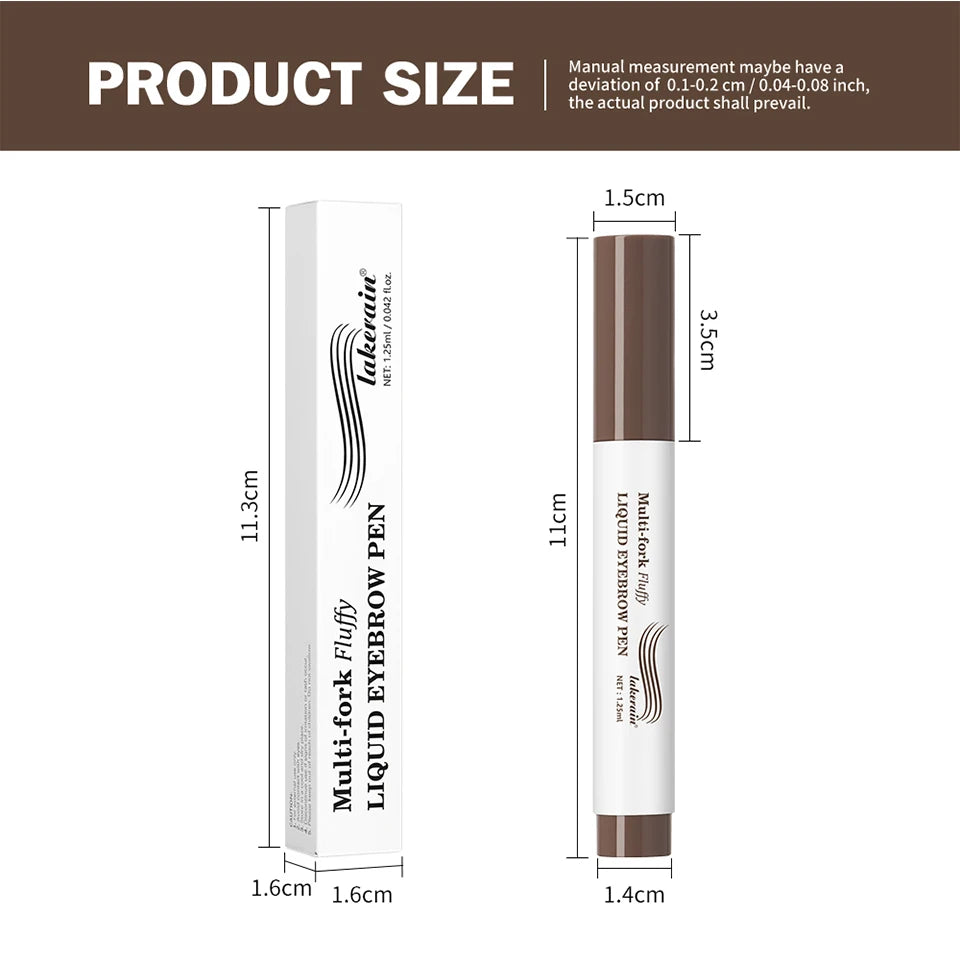 Waterproof Multi-Fork Liquid Eyebrow Pen for Natural Brows - 18