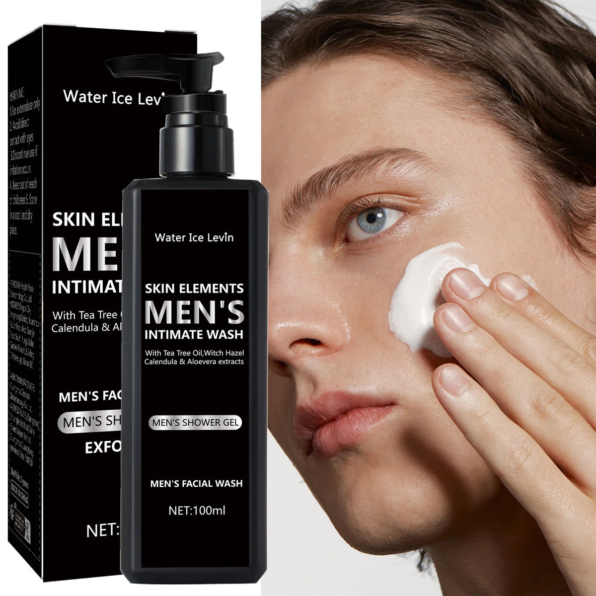 Water Ice Levin Mens Facial Cleanser Oil Control Deep Pore Face Wash