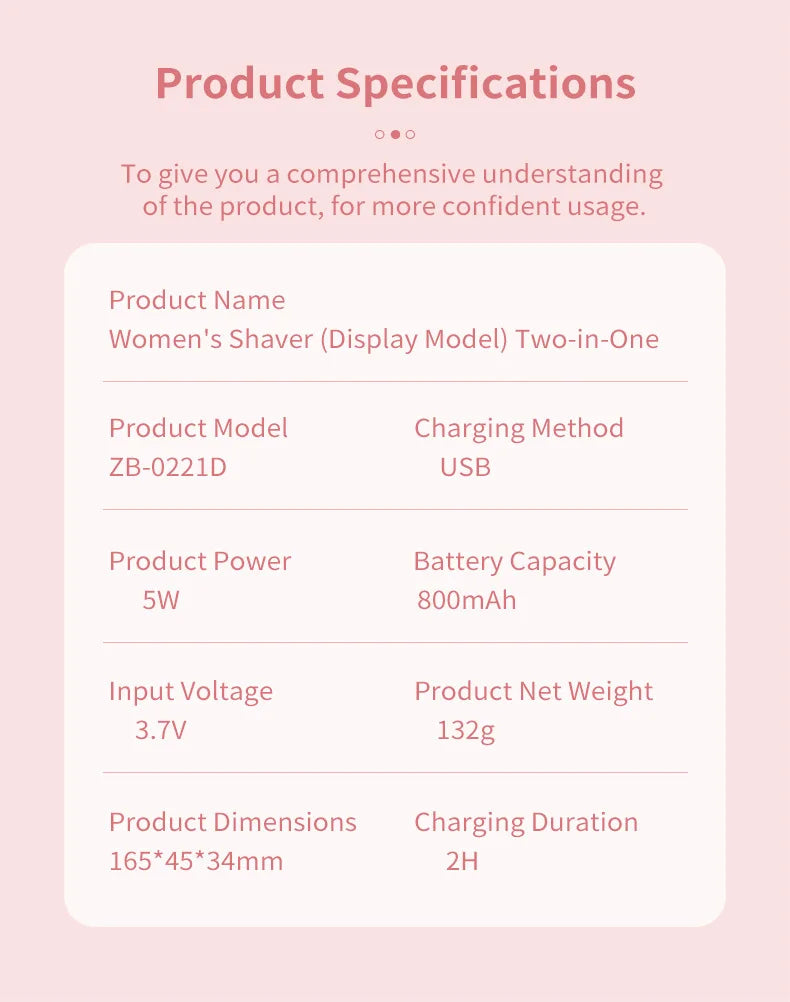 Electric Women's Body Hair Shaver and Bikini Trimmer - 15