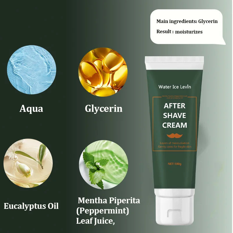 Water Ice Levin After Shave Cream for Men Soothing Hair Removal Lotion