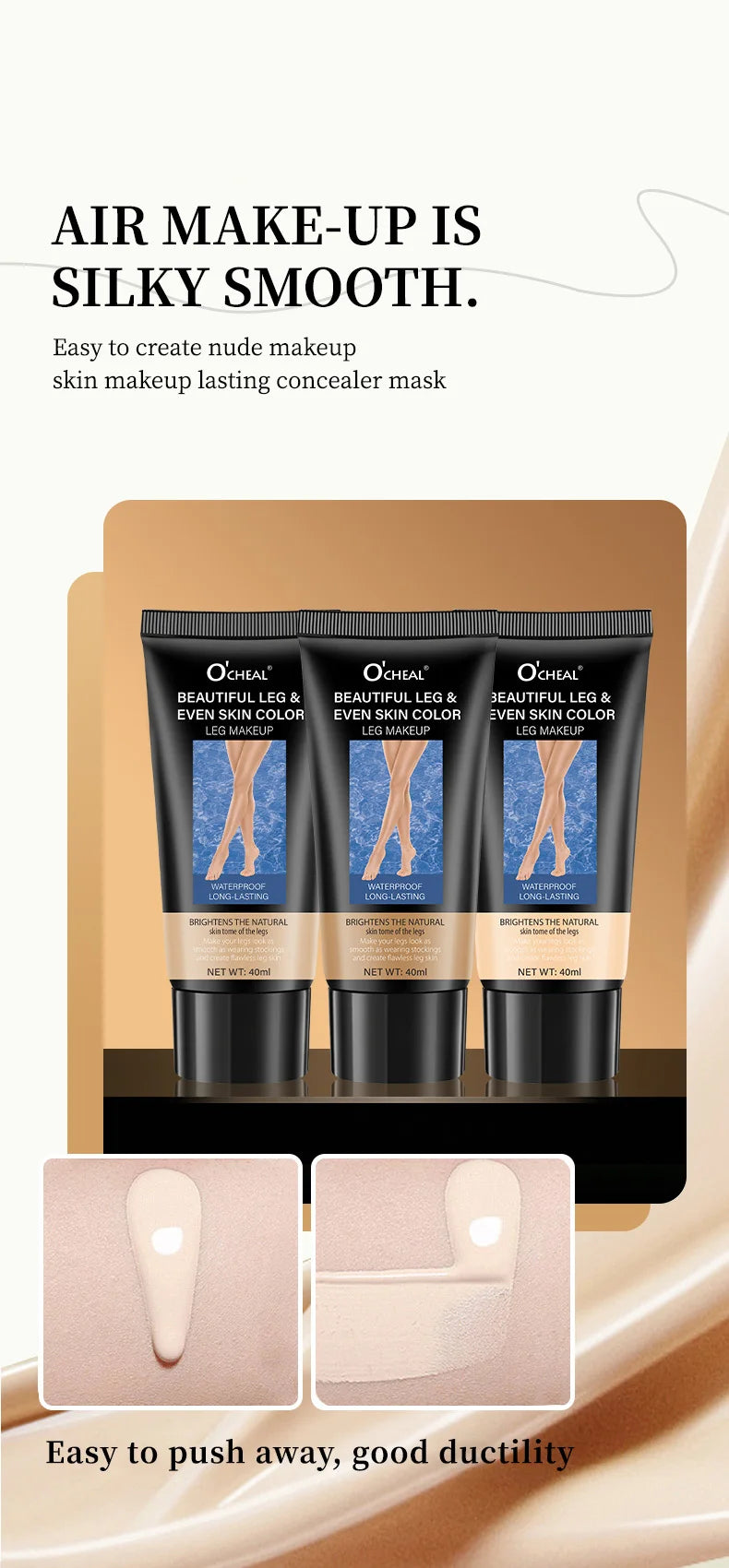 O'CHEAL Leg Makeup Concealer Waterproof Airbrush Finish Foundation - 16