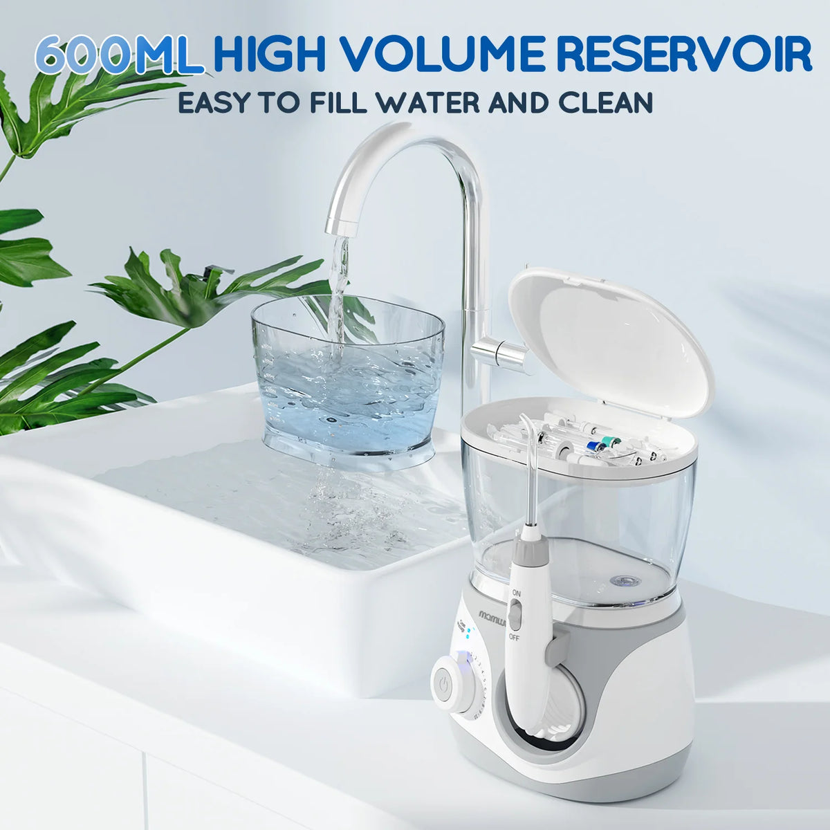 Electric Water Flosser for Teeth with 8 Nozzles and 10 Pressure Settings